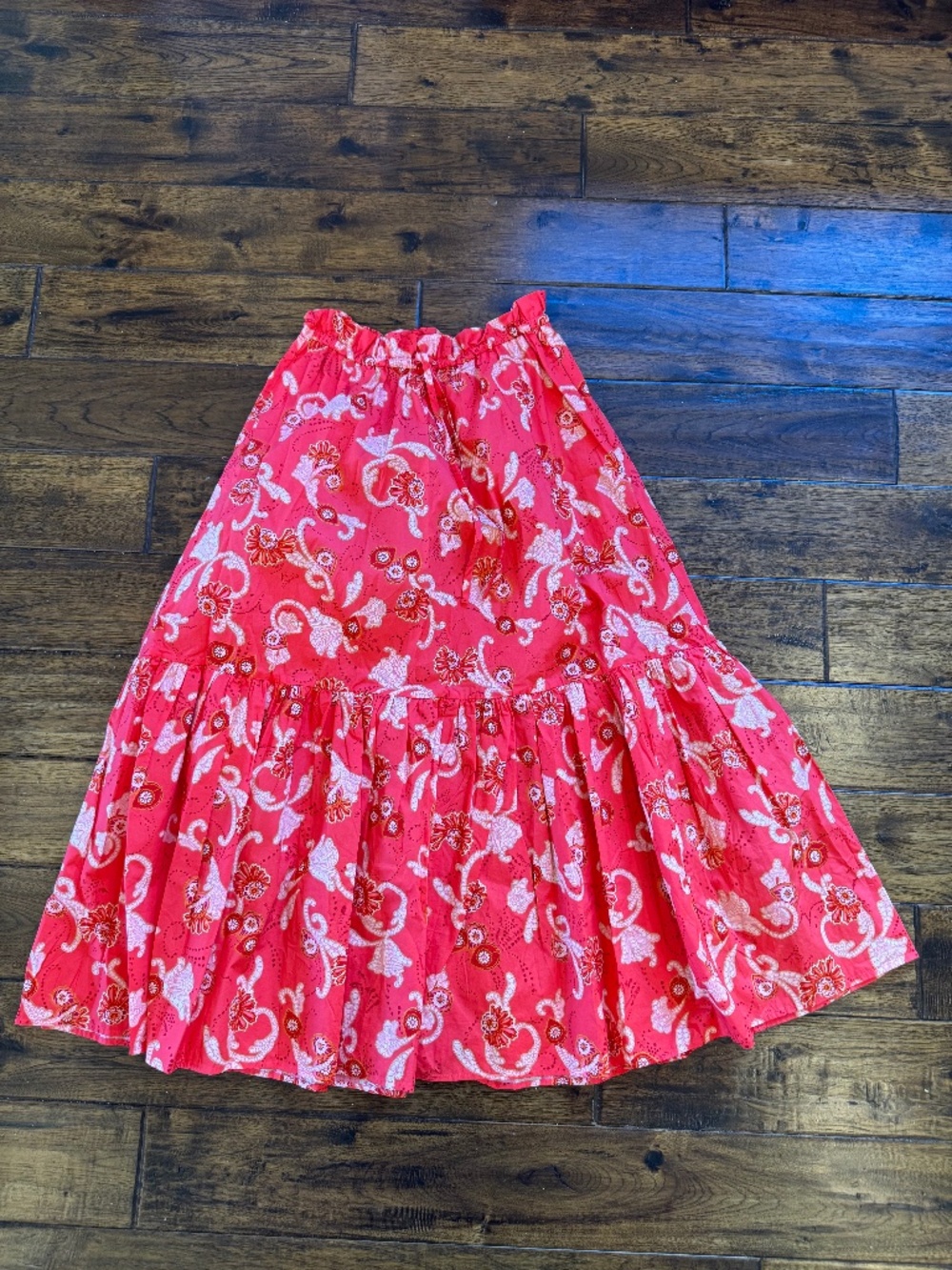 ALC Red Floral Tiered Maxi Skirt Size 6